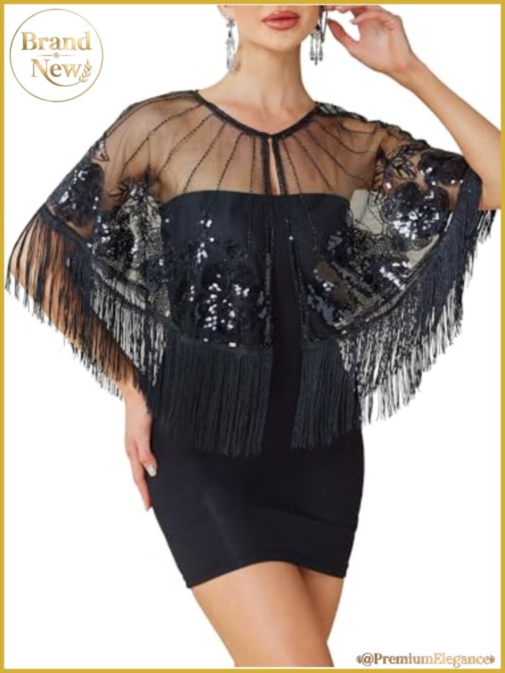 1920s Shawl Wrap Sequin Beaded Flapper Evening Shawls Formal Party